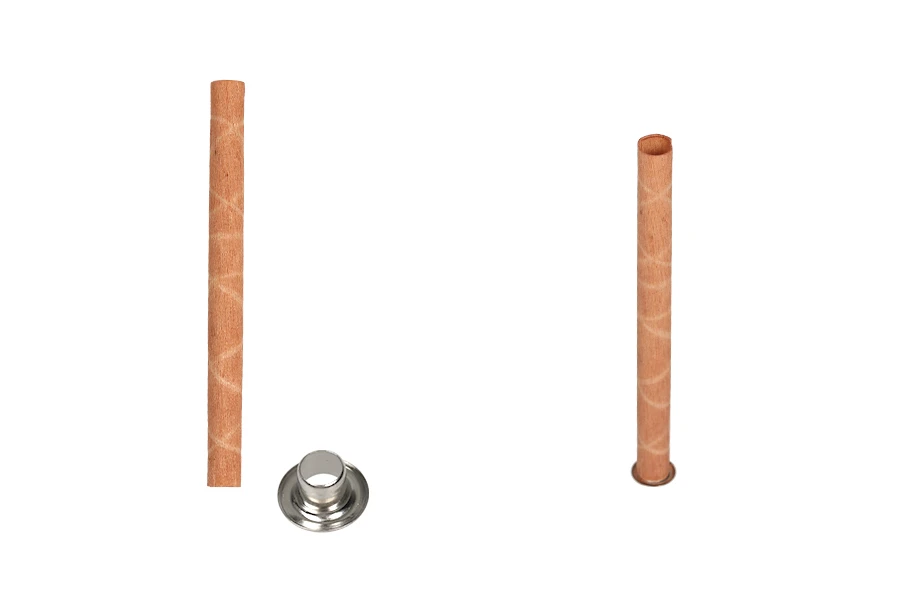 Drveni cilindrični fitilj 6x90 mm sa metalnom osnovom za sveću - 25 kom Drveni cilindrični fitilj 6x90 mm sa metalnom osnovom za sveću - 25 kom