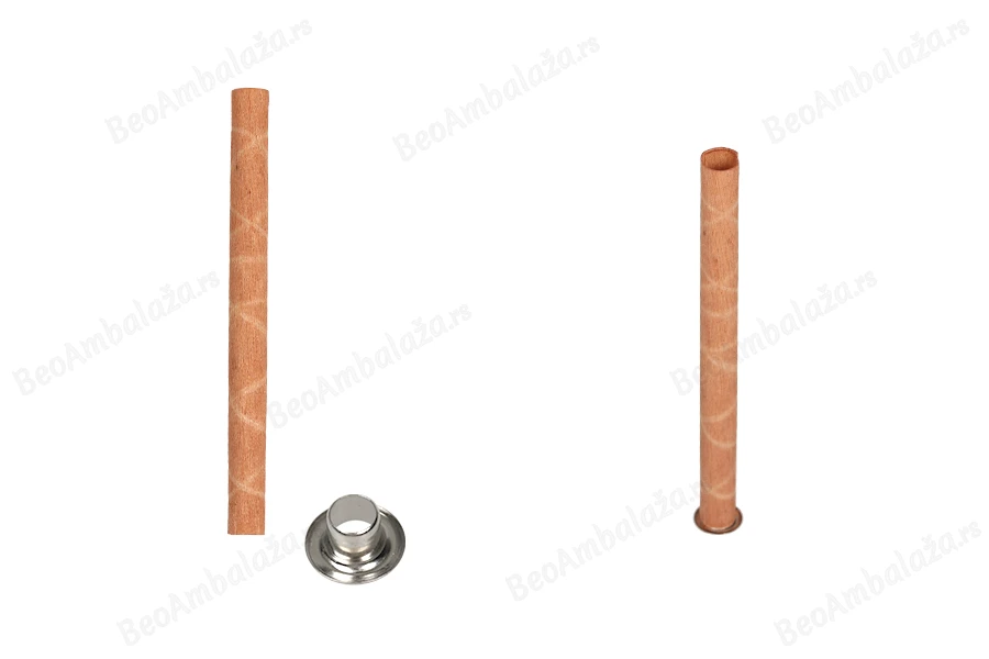 Drveni cilindrični fitilj 6x90 mm sa metalnom osnovom za sveću - 25 kom-slika_proizvoda