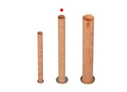 Drveni cilindrični fitilj 10x120 mm sa metalnom osnovom za sveću - 25 kom-