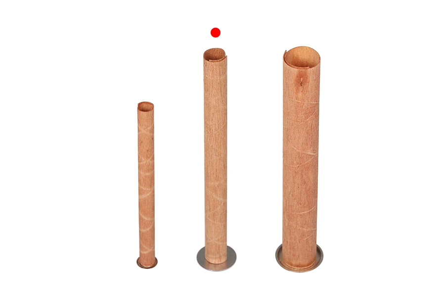 Drveni cilindrični fitilj 10x120 mm sa metalnom osnovom za sveću - 25 kom-