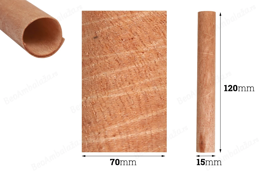 Drveni cilindrični fitilj 15x120 mm sa metalnom osnovom za sveću - 25 kom-dimenzije_slike