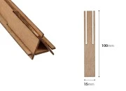 Drveni fitilj 15x100mm u obliku piramide sa metalnom osnovom za sveće - 5 kom