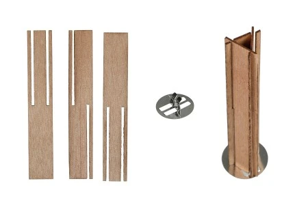 Drveni fitilj 15x100mm u obliku piramide sa metalnom osnovom za sveće - 5 kom-1