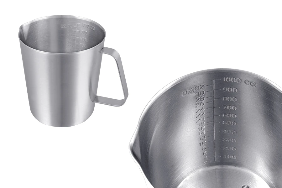 Posuda od nerđajućeg čelika (Inox) sa menzurom i drškom 1000mL-grupa_slika