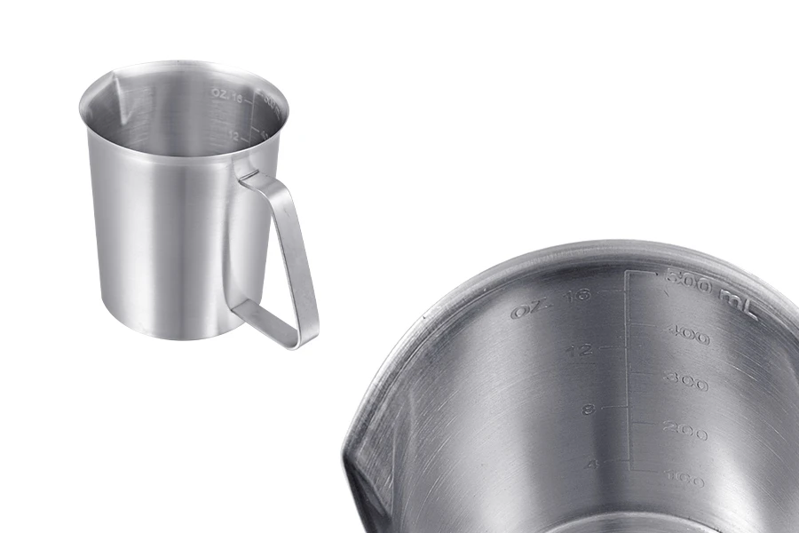 Posuda od nerđajućeg čelika (Inox) sa menzurom i drškom 500mL-grupa_slika