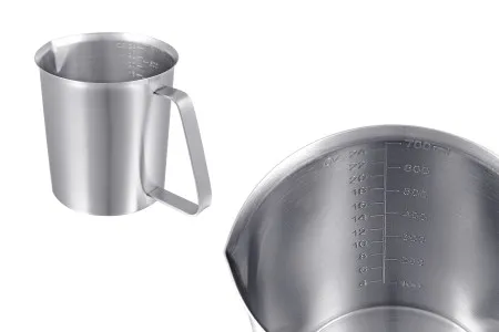 Posuda od nerđajućeg čelika (Inox) sa menzurom i drškom 700mL-4