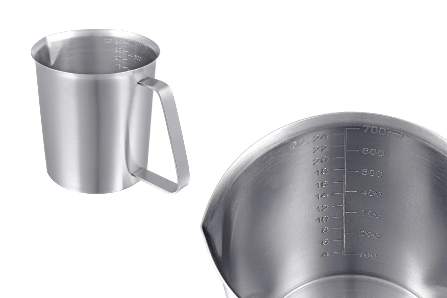 Posuda od nerđajućeg čelika (Inox) sa menzurom i drškom 700mL-grupa_slika