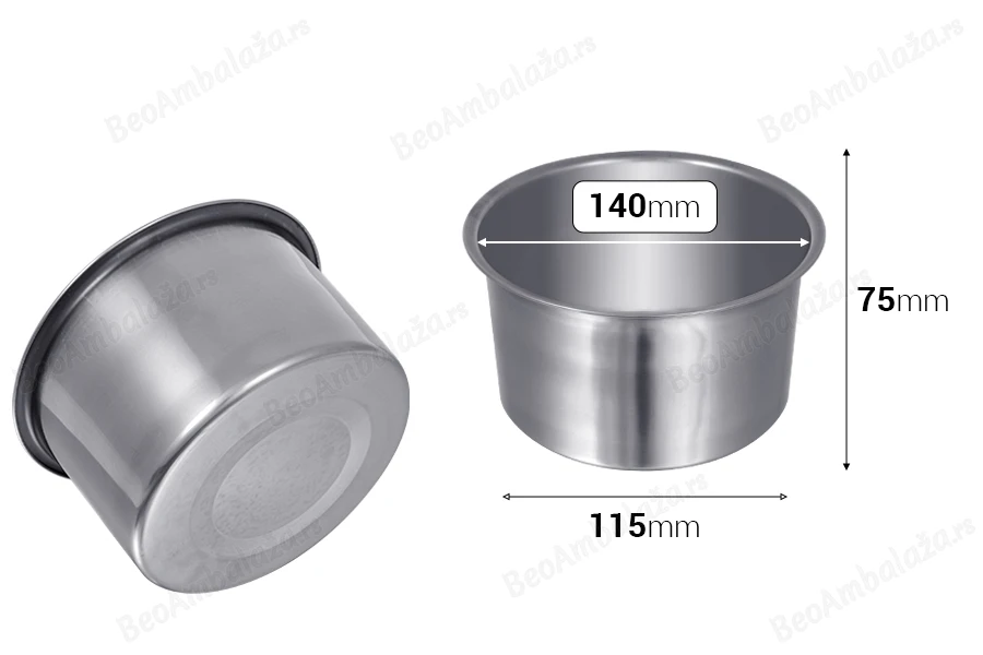 Posuda od nerđajućeg čelika (Inox) za Bain-Marie 140 mm-dimenzije_slike