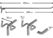 Metalna kukica 300mm za izlaganje proizvoda - 20 kom Metalna kukica 300mm za izlaganje proizvoda - 20 kom