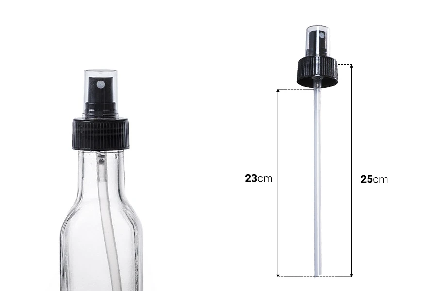 Plastični crni raspršivač PP31,5 za ulja sa providnim zatvaračem-dimenzije_slike