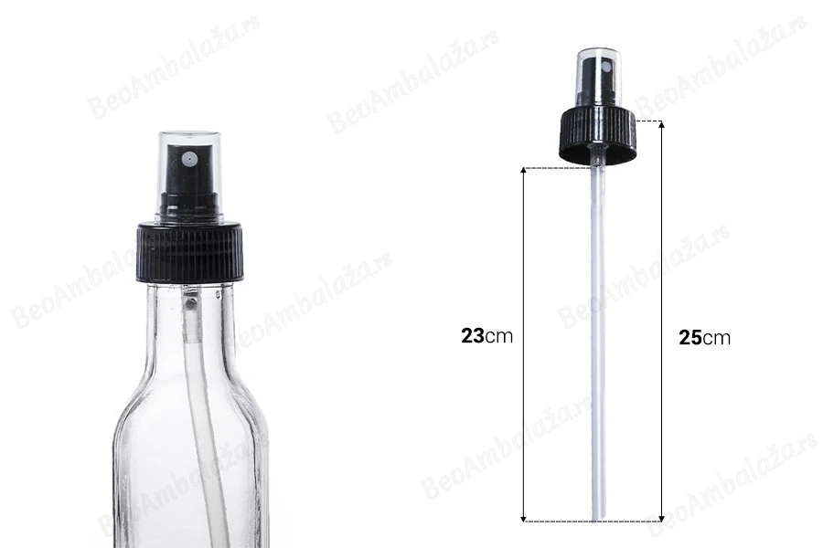 Plastični crni raspršivač PP31,5 za ulja sa providnim zatvaračem-dimenzije_slike