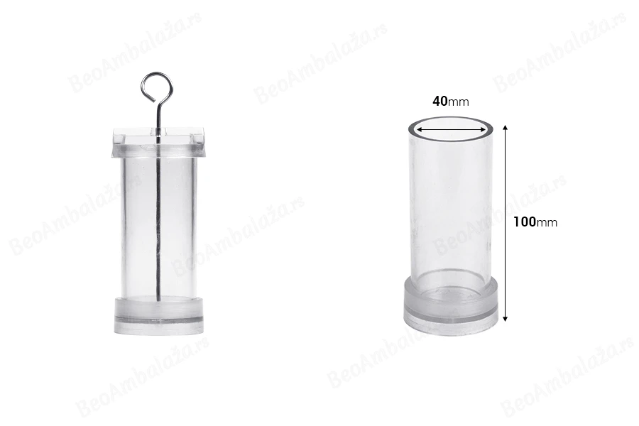 Plastični kalup za sveće P4x10 cm cilindričnog oblika-dimenzije_slike