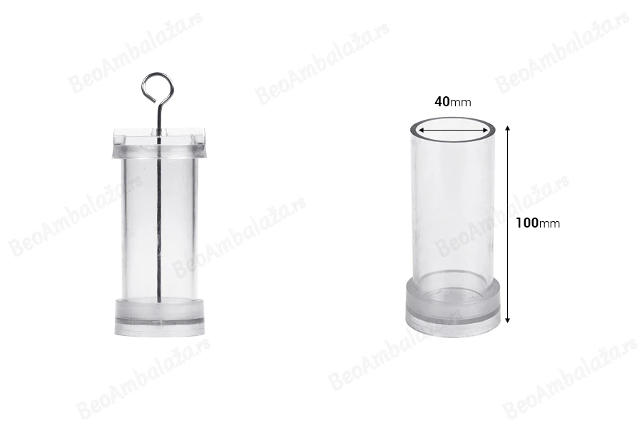 Plastični kalup za sveće P4x10 cm cilindričnog oblika-dimenzije_slike