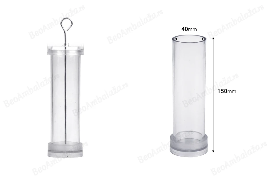 Plastični kalup za sveće P4x15 cm cilindričnog oblika-dimenzije_slike