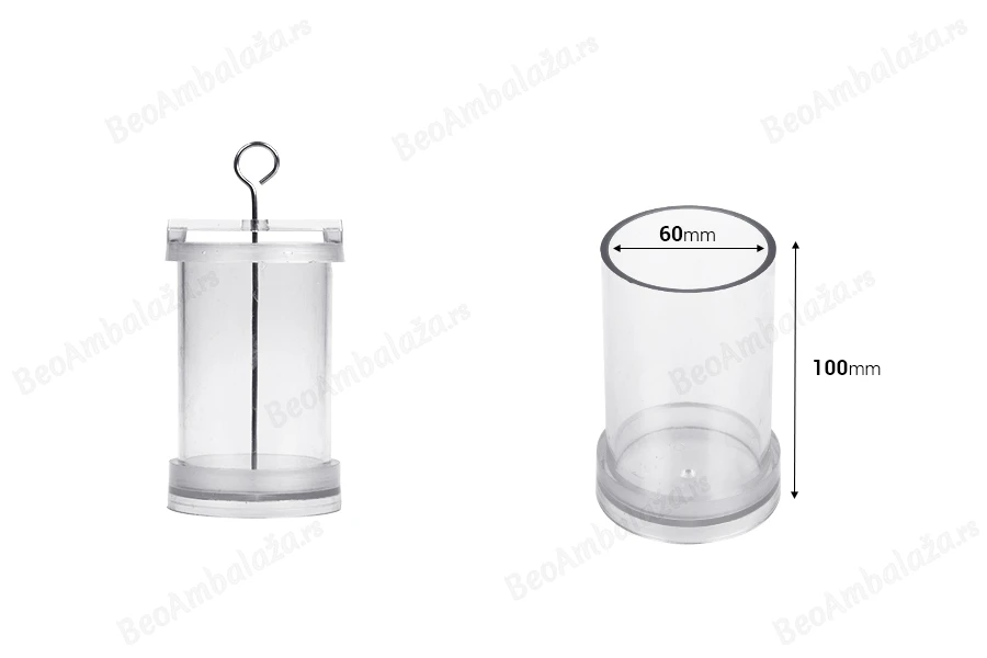 Plastični kalup za sveće P6x10 cm cilindričnog oblika-dimenzije_slike