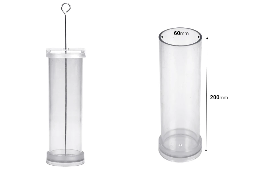 Plastični kalup za sveće P6x20 cm cilindričnog oblika-dimenzije_slike