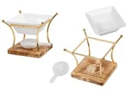 Metalni osveživač prostora sa drvenom osnovom, keramičkom kašikom i posudom za voskove i ulja-slika_proizvoda