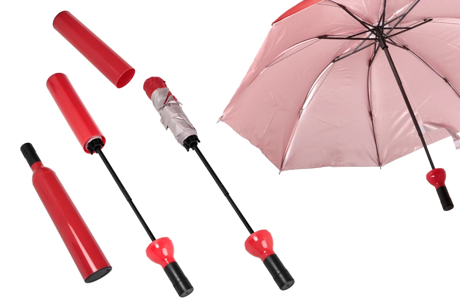 Sklopivi kišobran sa futrolom u obliku flaše-