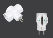 Utičnica "T" oblika sa 3 priključaka, u beloj boji-slika_proizvoda