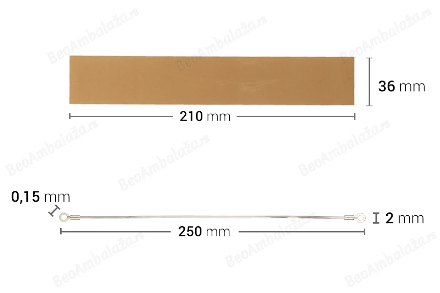 Zamensko platno 210x36 mm i žica  250x2mm za mašinu za termo zatvaranje kesa-dimenzije_slike