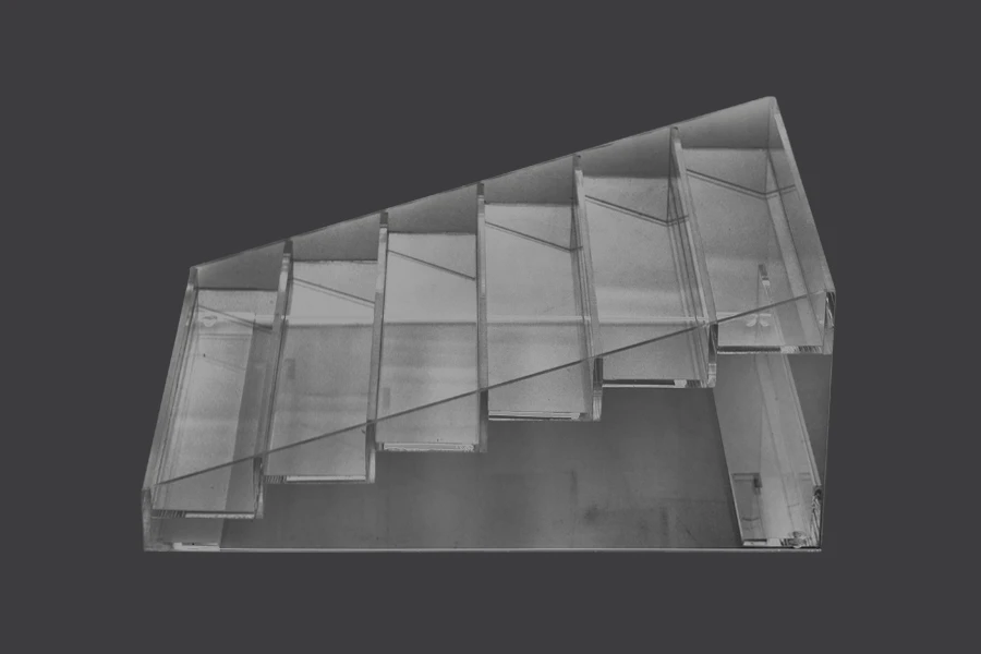 Stalak (postolje) od pleksiglasa 273x304x126mm sa 6 nivoa-dimenzije_slike