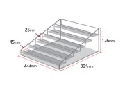 Stalak (postolje) od pleksiglasa 273x304x126mm sa 6 nivoa-