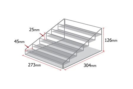 Stalak (postolje) od pleksiglasa 273x304x126mm sa 6 nivoa-3