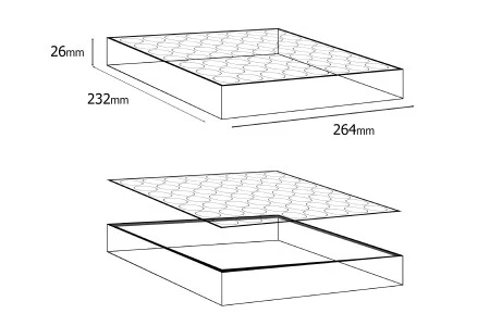 Stalak (postolje) od pleksiglasa 264x232x26mm - 56 otvora prečnika 27,5mm-5