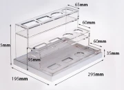 Stalak od plexiglassa osvetljen sa LED trakom za flašice za parfeme i flašice raznih oblika, osnova je bela ili crna – za 12 bočica-dimenzije_slike