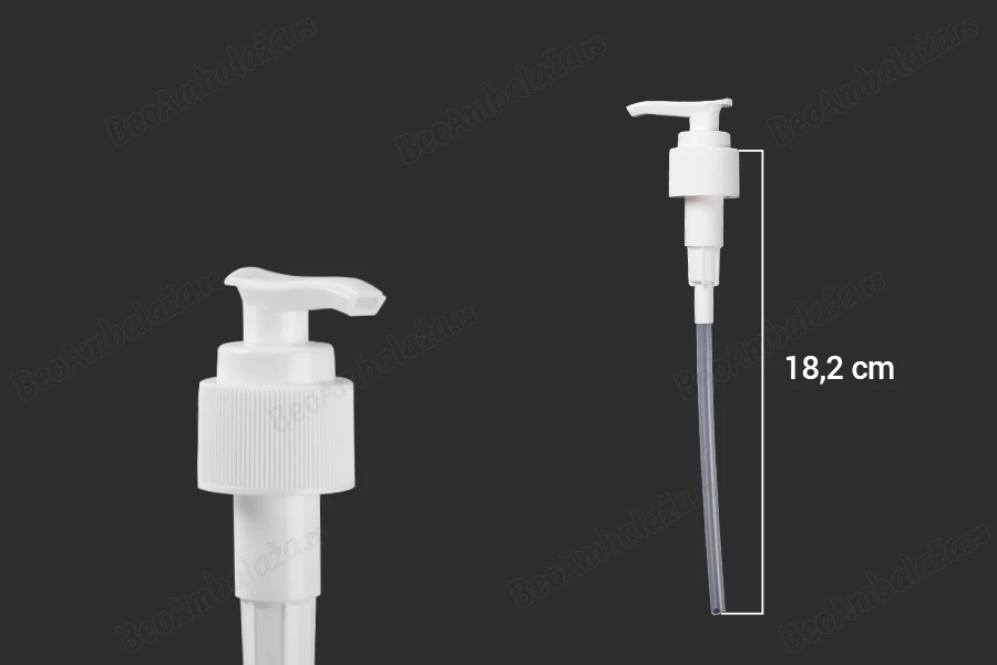 Plastična bela pumpica 24/410 za guste teksture sa zaštitnim mehanizmom-dimenzije_slike