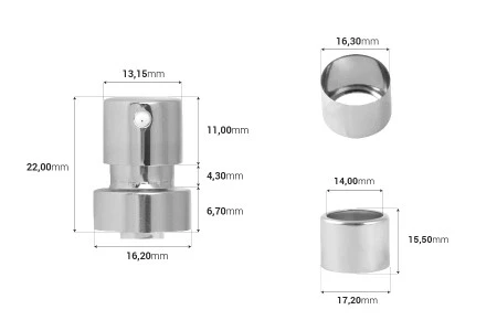 Sprej sa poklopcem za parfemske bočice sa sigurnosnim Crimp zatvaranjem 15mm-5