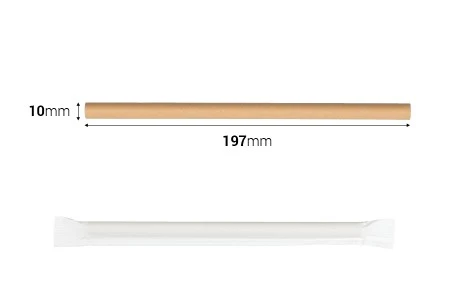 Ekološke kraft slamčice 197x10 mm – pojedinačno pakovanje 50 kom-2