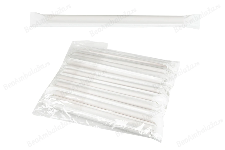 Ekološke kraft slamčice 197x10 mm – pojedinačno pakovanje 50 kom-