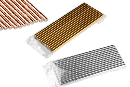 Papirne slamčice 197x6 mm ekološke u metalik nijansama – 25 komada-2