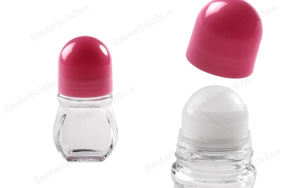 Staklena roll-on bočica 50mL sa ružičastim plastičnim zatvaračem-slika_proizvoda
