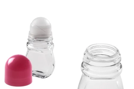 Staklena roll-on bočica 50mL sa ružičastim plastičnim zatvaračem-2