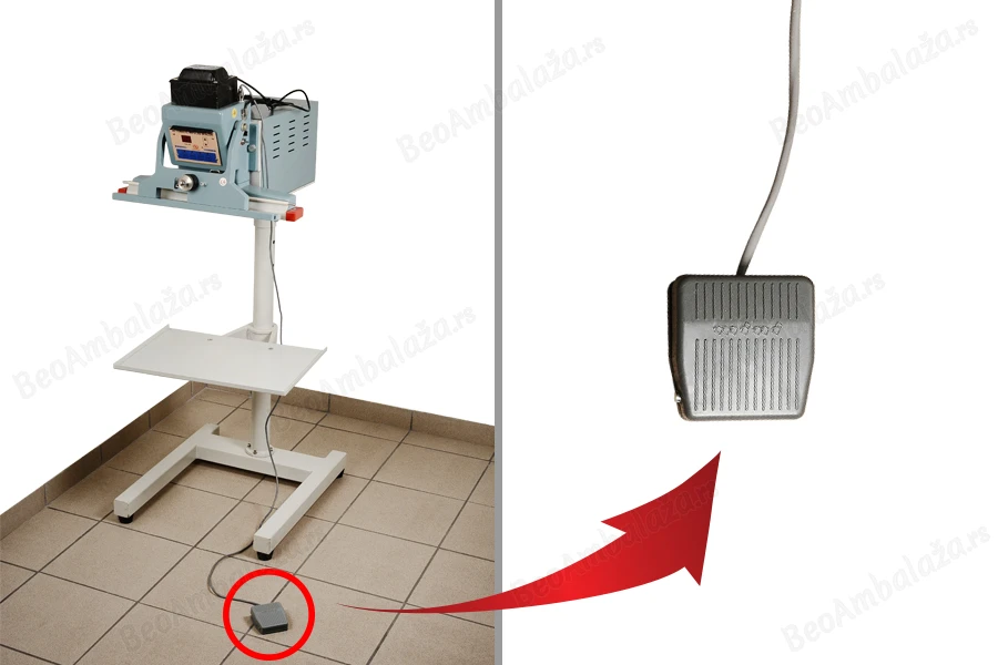 Podna (vertikalna) mašina za termičko zatvaranje sa papučicom za DoyPack kesice - dužina lepljenja 47 cm, širina 1 cm-grupa_slika