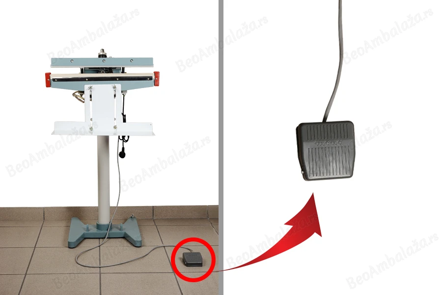 Podna (horizontalna) mašina za termičko zatvaranje sa papučicom za DoyPack kesice - dužina lepljenja 47 cm, širina 1 cm-grupa_slika
