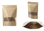 Kraft DoyPack  180x40x260 mm kesice sa zip zatvaranjem i prozorom, unutrašnjom i spoljašnjom providnom oblogom, ovalnim dnom i sa mogućnošću termo zatvaranja - 100 kom-grupa_slika