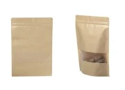 Kraft DoyPack kesice sa zip zatvaranjem i prozorom, unutrašnjom i spoljašnjom providnom oblogom, ovalnim dnom i sa mogućnošću termo zatvaranja 200x50x295 mm - 100 kom