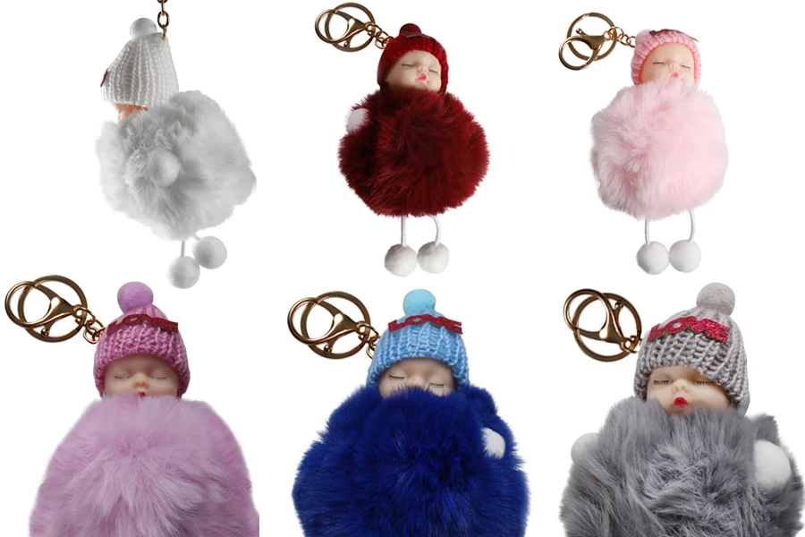 Čupavi privezak u obliku bebe, raznih boja-slika_proizvoda