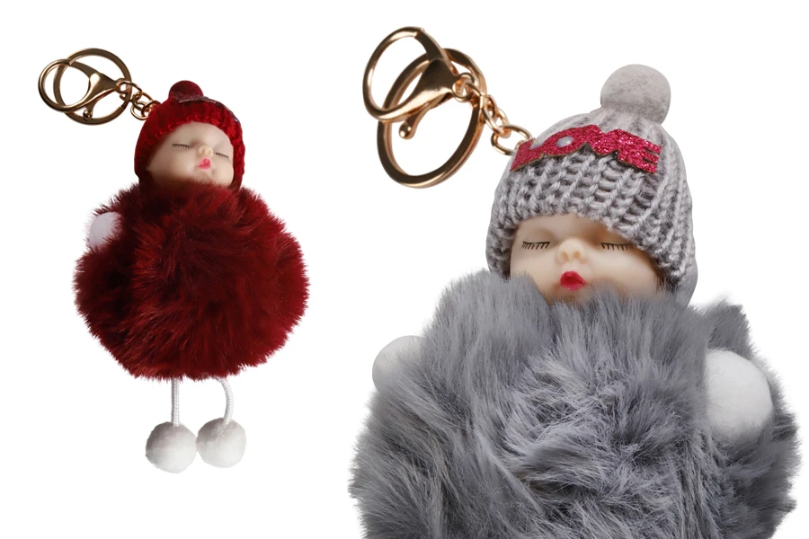 Čupavi privezak u obliku bebe, raznih boja-grupa_slika