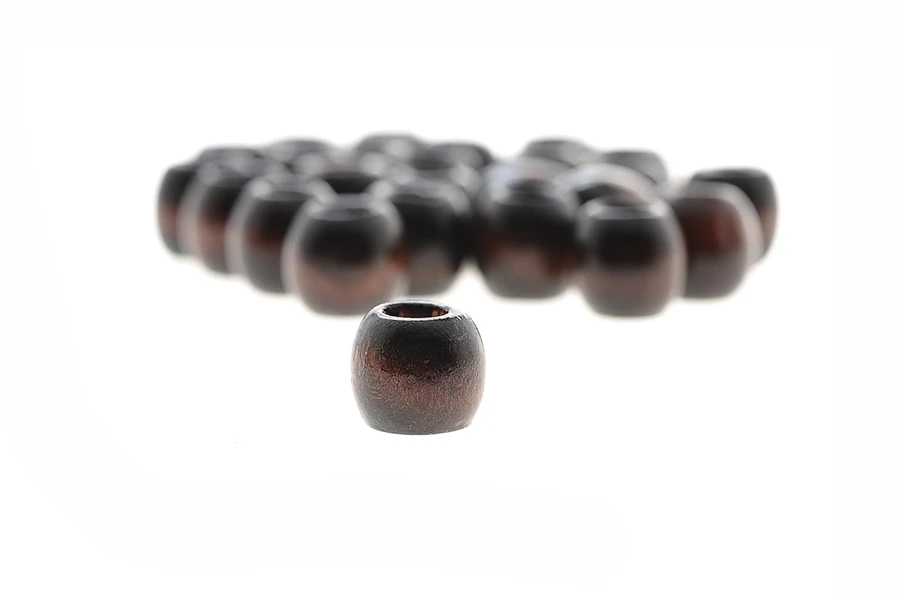 Drvene tamno braon perlice 10x10mm-