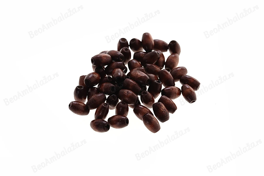 Drvene tamno braon perlice 0,3x0,6mm-