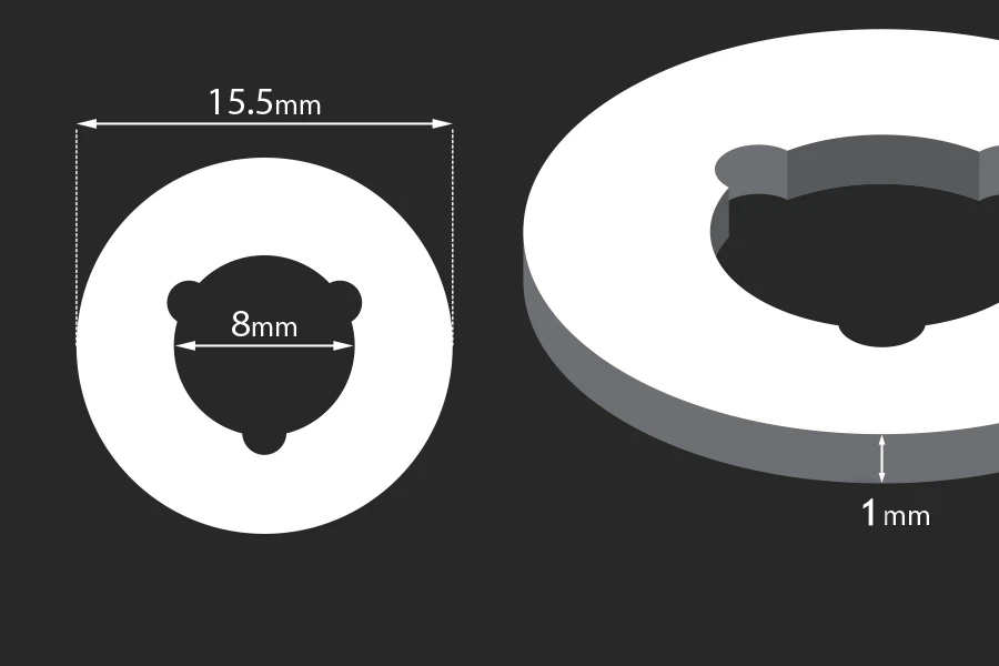 Penasta zaptivka debljine 1mm za sprej PP18 - 50 kom-dimenzije_slike