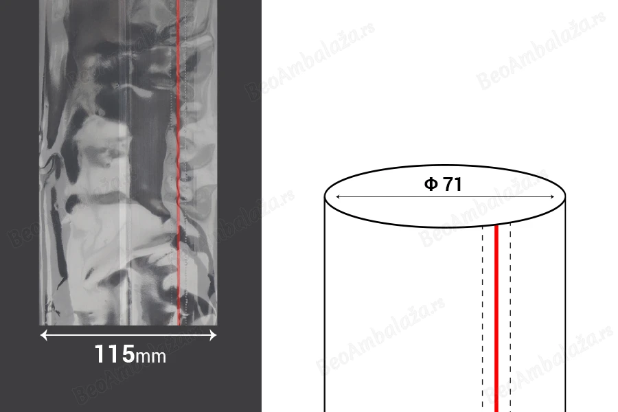Termoskupljajuća plastična providna folija širina 115 mm - dužina 1 metar (f 71)-