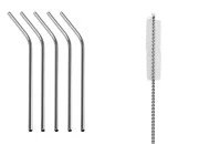 Metalne slamke od nerđajućeg čelika 240 mm zajedno sa četkicom za čišćenje (5+1) kom