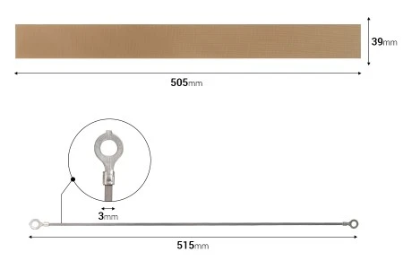 Rezervna tkanina 505x39 mm i žica 515x3 mm za mašinu za termičko zatvaranje-1