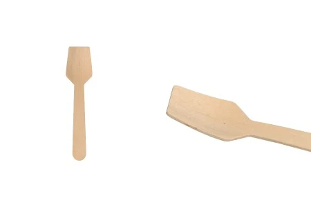Drvene kašičice 95 mm u papirnoj ambalaži za jednokratnu upotrebu – pakovanje od 100 komada-1