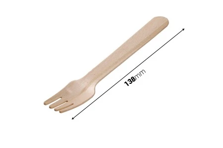Drvene viljuške 138 mm za jednokratnu upotrebu – pakovanje od 100 komada-2